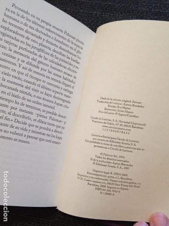 Libros de segunda mano: PALOMAR. ITALO CALVINO. CIRCULO DE LECTORES. - Foto 5