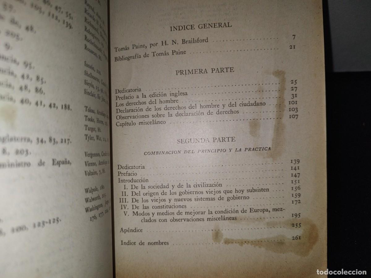 Libros de segunda mano: 70- LOS DERECHOS DEL HOMBRE - THOMAS PAINE - Foto 6