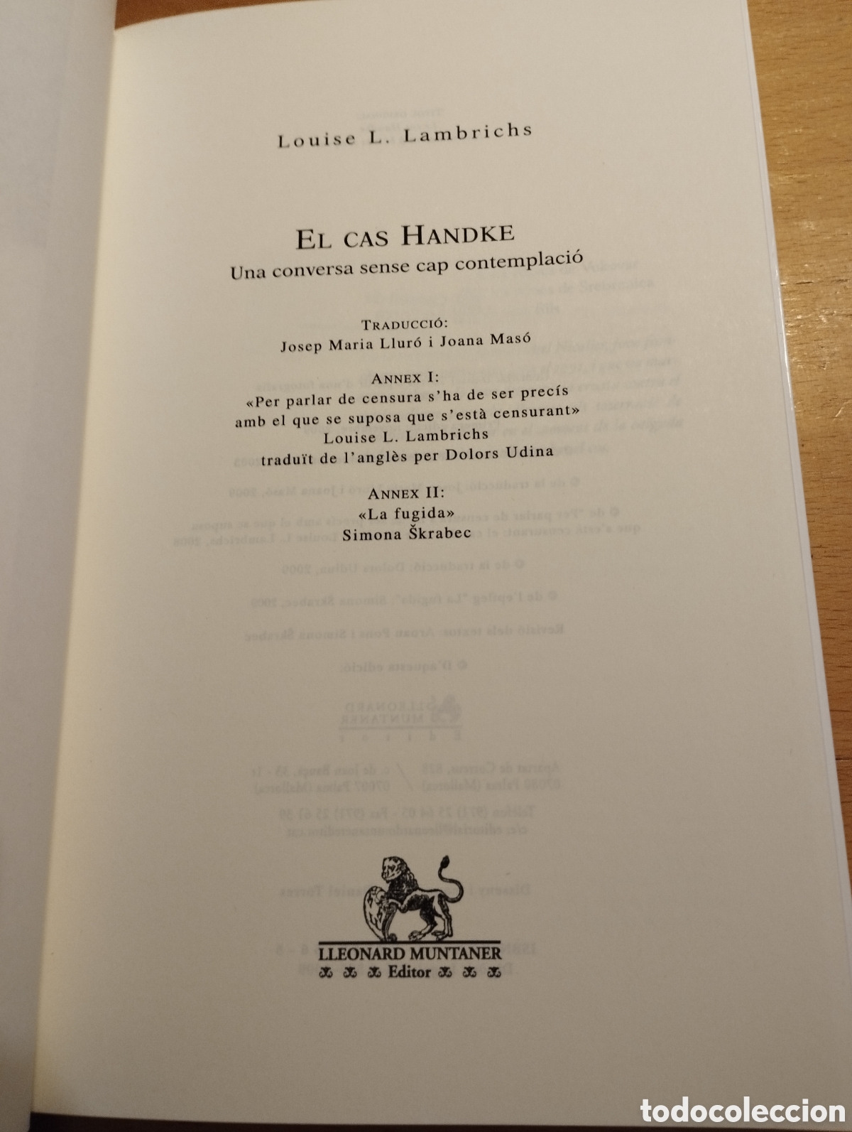 Libros de segunda mano: EL CAS HANDKE (LOUISE L. LAMBRICHS) - Foto 2