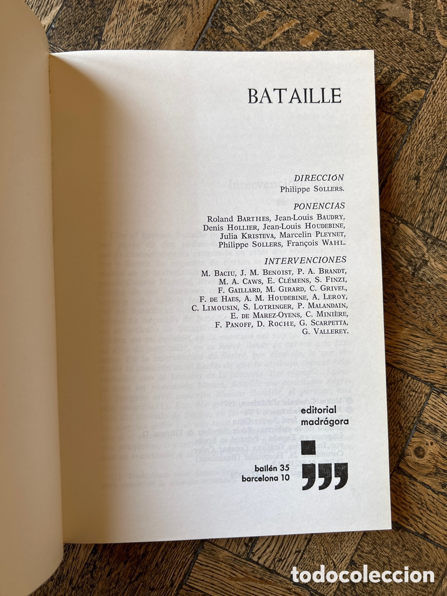 Libros de segunda mano: Bataille - Philippe Sollers - Mandr&aacute;gora (1976) - Foto 3
