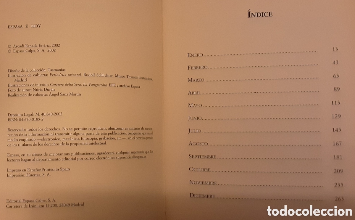 Libros de segunda mano: Arcadi Espada, Diarios. Premio Espasa Ensayo 2002 - Foto 2