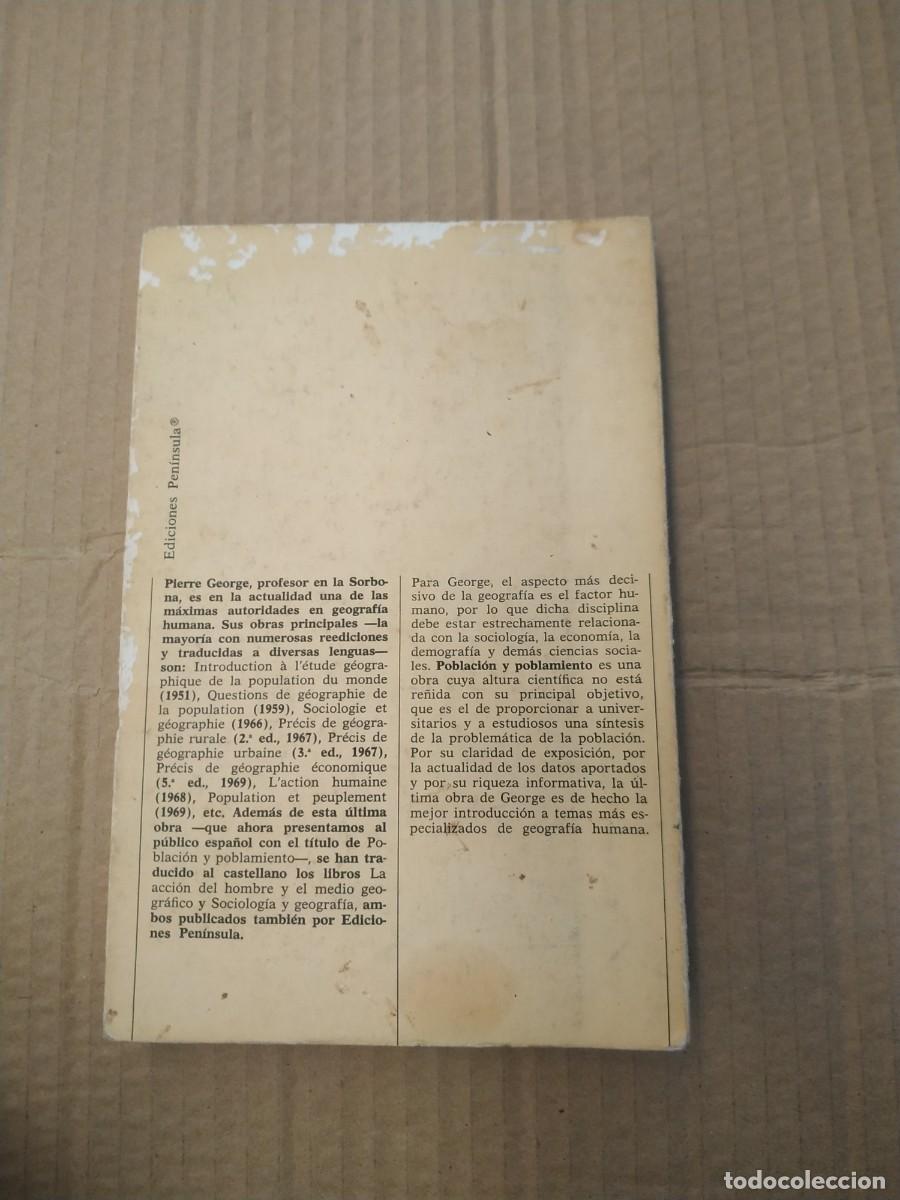 Libros de segunda mano: Poblaci&oacute;n y poblamiento - Pierre George - Foto 2