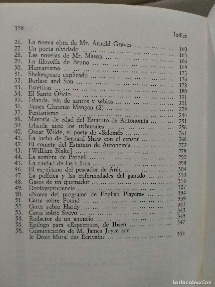 Libros de segunda mano: JAMES JOYCE. ESCRITOS CR&Iacute;TICOS .ALIANZA - Foto 3