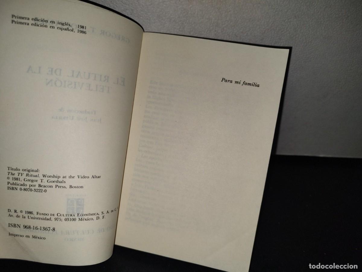 Libros de segunda mano: 73- EL RITUAL DE LA TELEVISI&Oacute;N - GREGOR T. GOETHALS - Foto 5