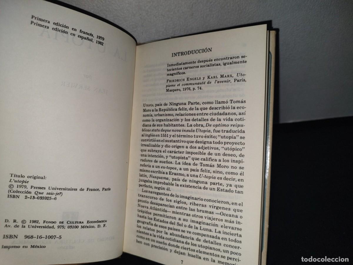 Libros de segunda mano: 73- LA UTOP&Iacute;A - JEAN SERVIER - 1982 - Foto 6