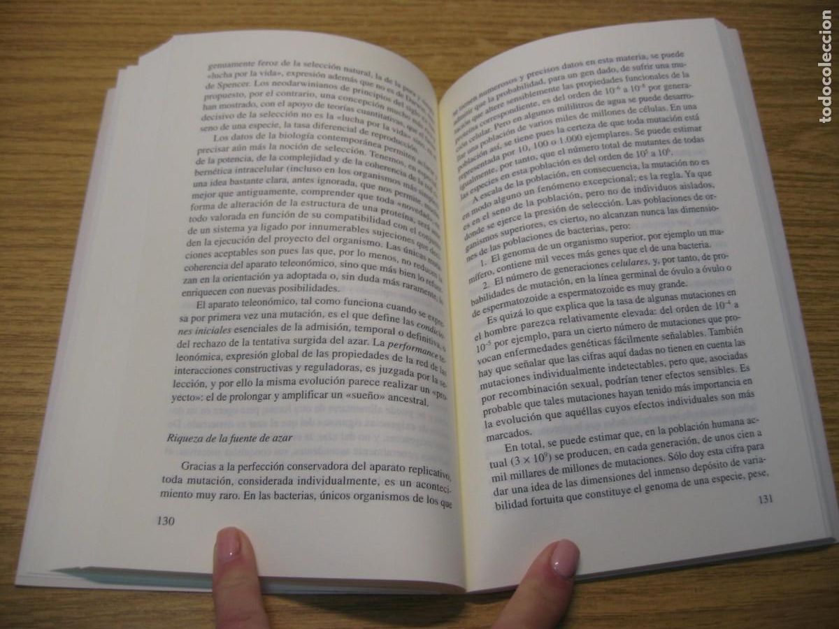 Libros de segunda mano: JACQUES MONOD. EL AZAR Y LA NECESIDAD. EDITORES TUSQUETS 2016 - Foto 10