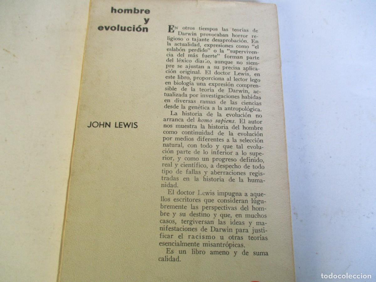 Libros de segunda mano: JOHN LEWUI Hombre y evoluci&oacute;n W19917 - Foto 2