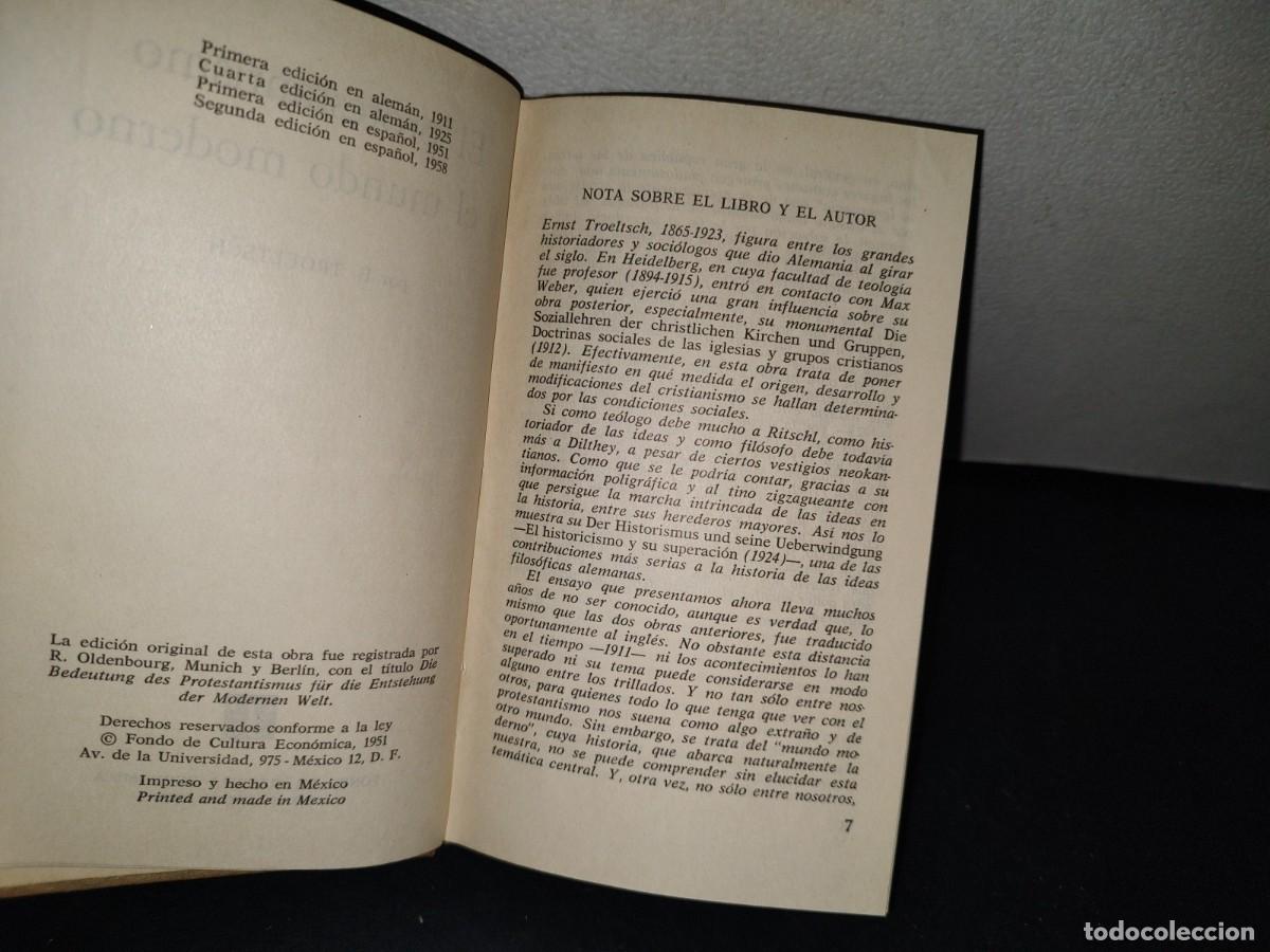 Libros de segunda mano: 172- EL PROTESTANTISMO Y EL MUNDO MODERNO - E. TROELTSCH - Foto 5