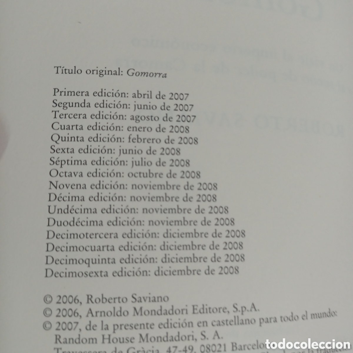 Libros de segunda mano: GOMORRA - ROBERTO SAVIANO - Foto 3