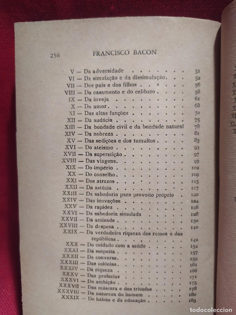 Libros de segunda mano: 1952. Ensaios de Francisco Bacon. - Foto 4