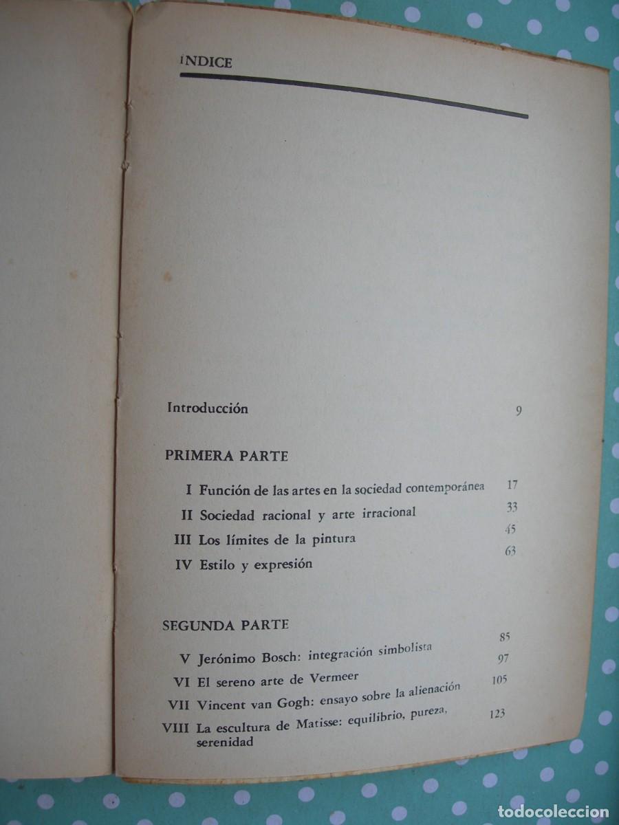Libros de segunda mano: ARTE Y ALIENACI&Oacute;N / HERBERT READ / ENSAYO - Foto 3
