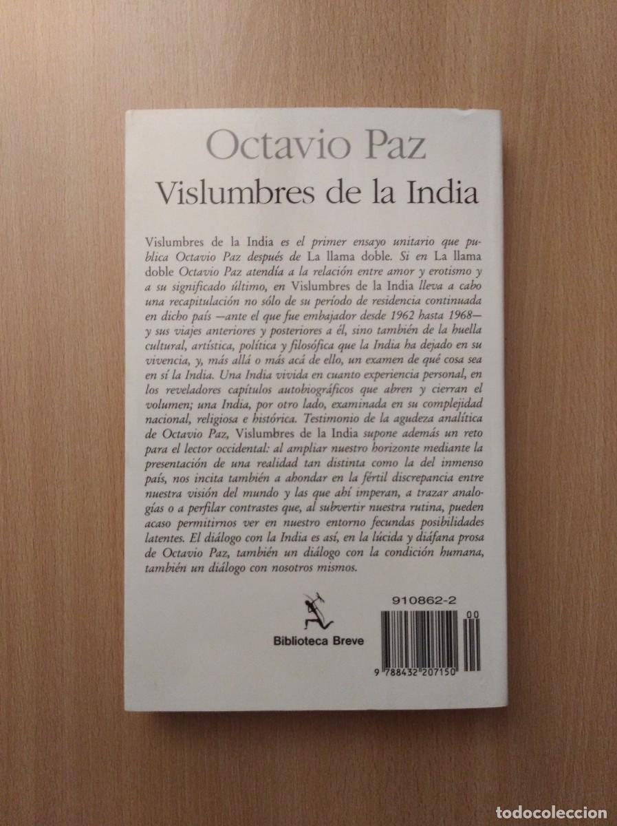 Libros de segunda mano: VISLUMBRES DE LA INDIA. Octavio Paz - Foto 2