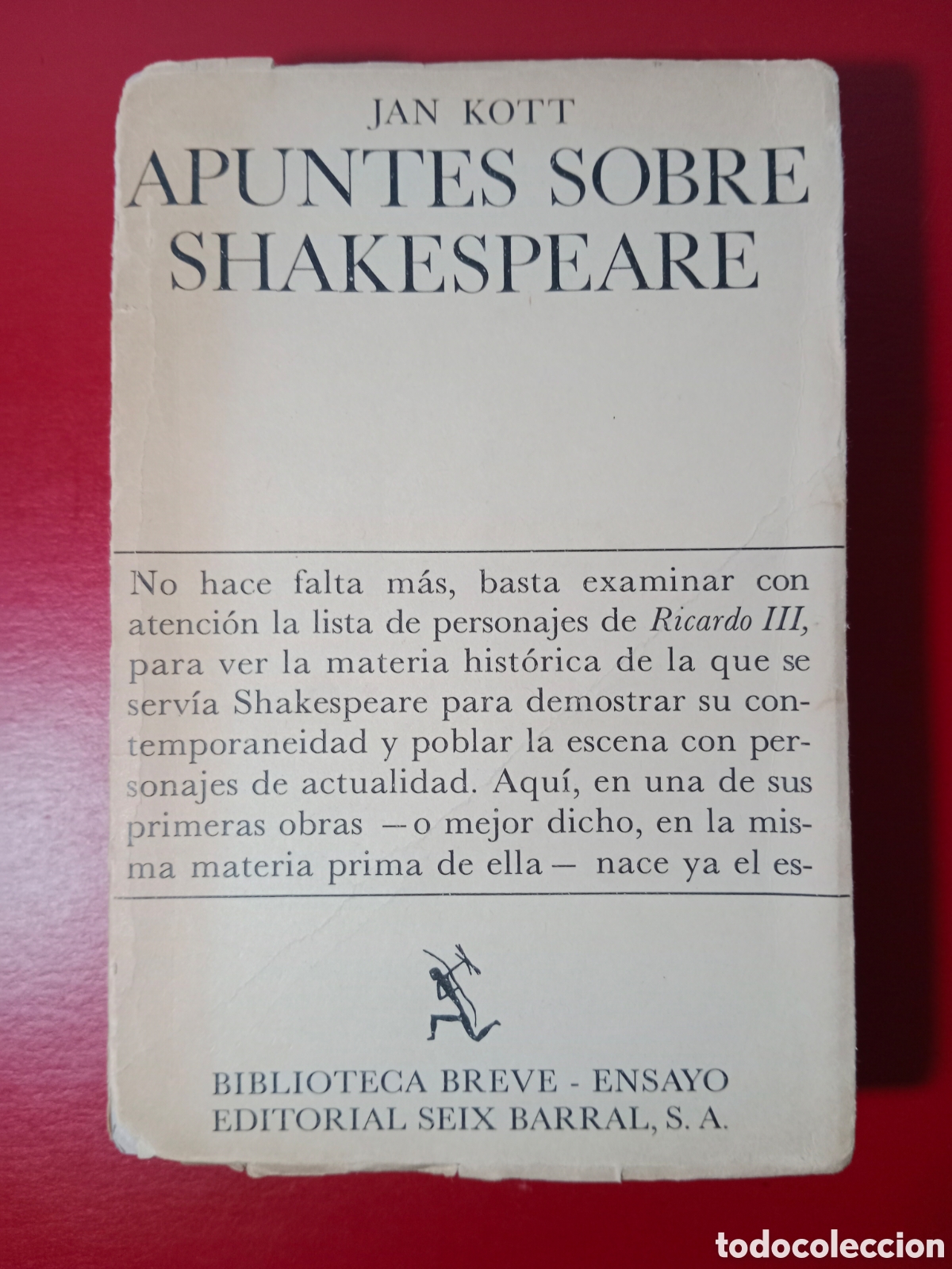 Libros de segunda mano: APUNTES SOBRE SHAKESPEARE , JAN KOTT , PRIMERA EDICI&Oacute;N, 1969 - Foto 1