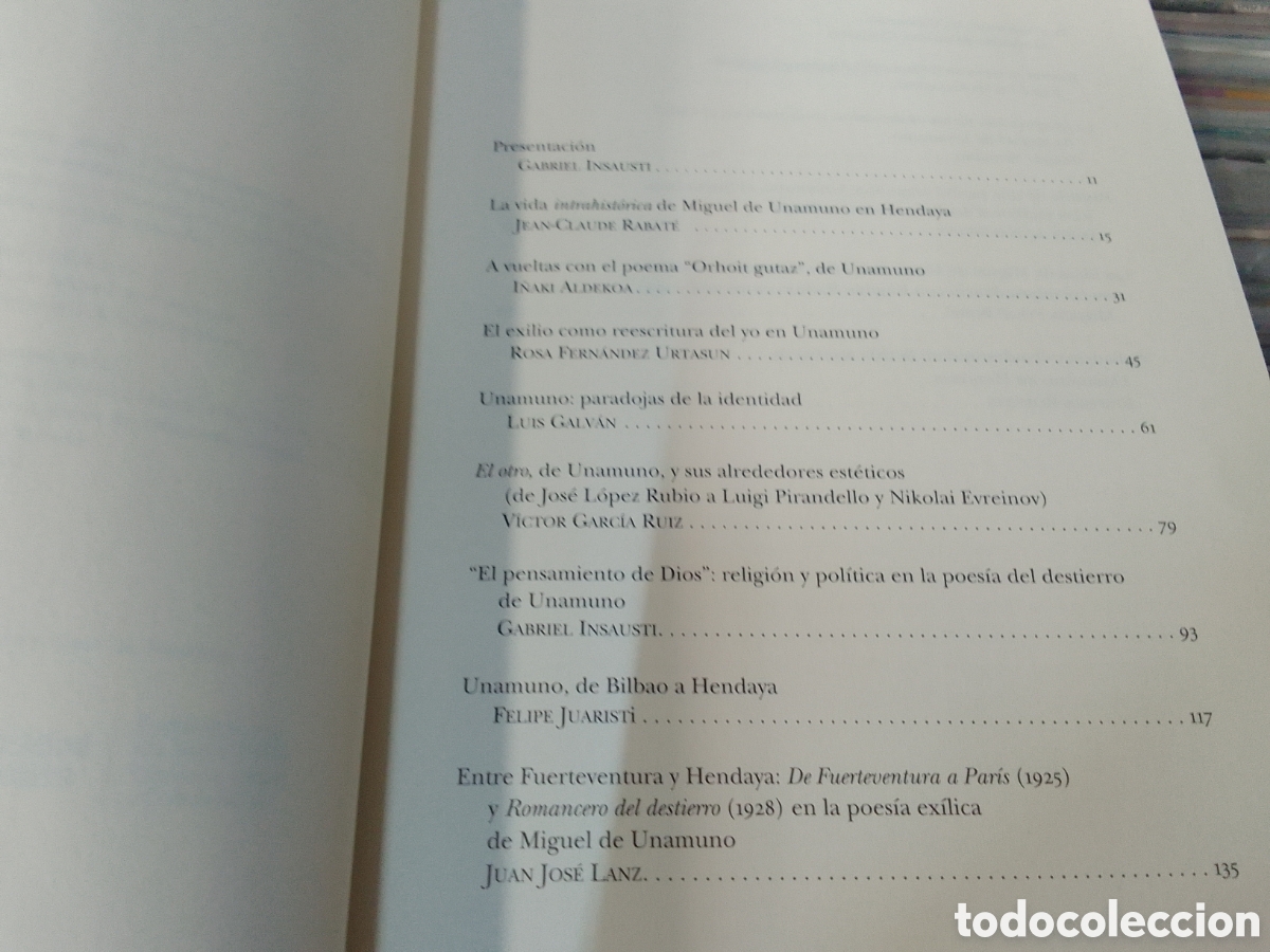 Libros de segunda mano: Unamuno en hendaya Gabriel Insausti - Foto 2