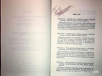 Libros de segunda mano: DANIEL CAZES ... EPIGRAPHIE MAYA ET LINGUISTIQUE MAYANE ... 1976 - Foto 3