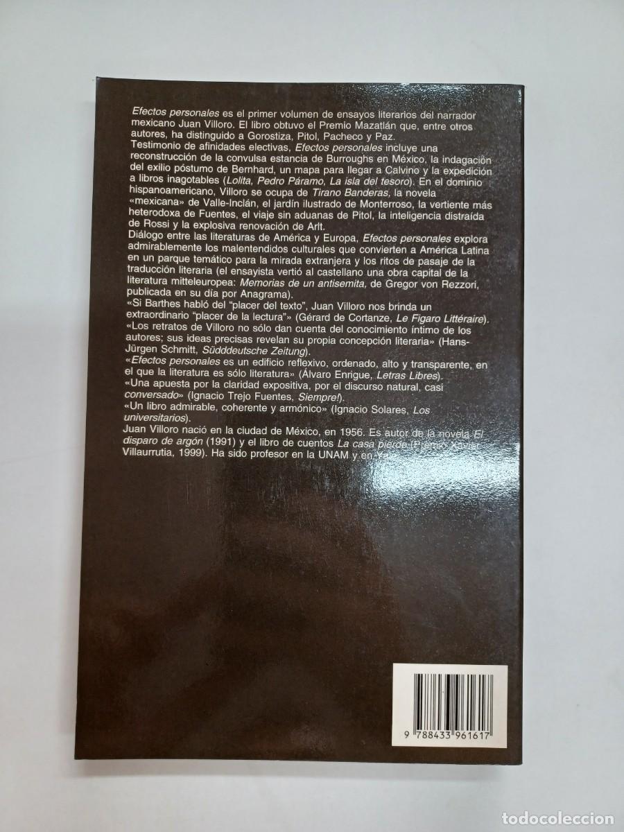 Libros de segunda mano: VILLORO, JUAN. EFECTOS PERSONALES - Foto 2
