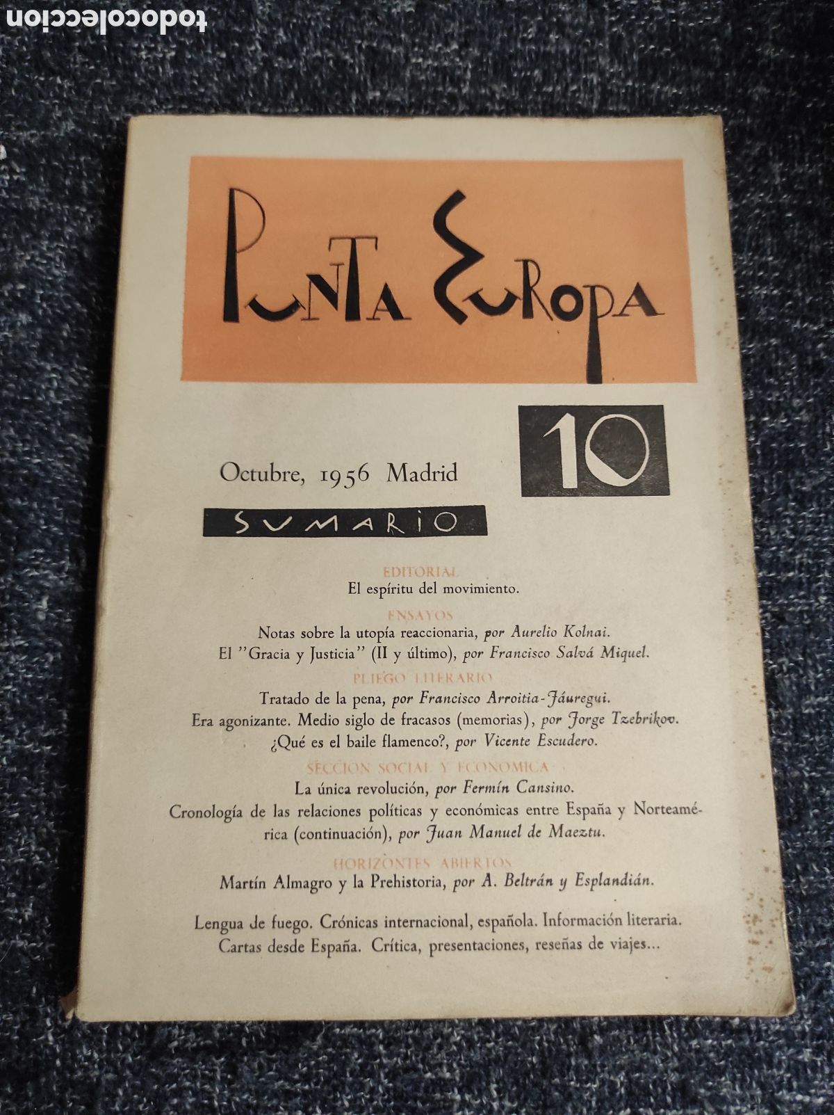Libros de segunda mano: LIBRO-REVISTA CULTURAL PUNTA EUROPA N&ordm; 10 OCTUBRE 1959