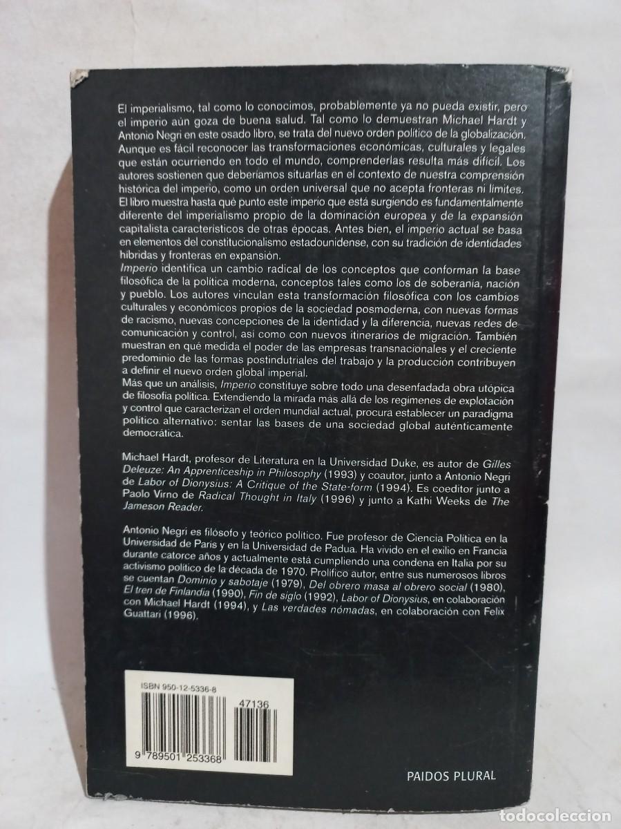 Libros de segunda mano: Michael Hardt y Antonio Negri - Imperio - 2002 - Foto 3