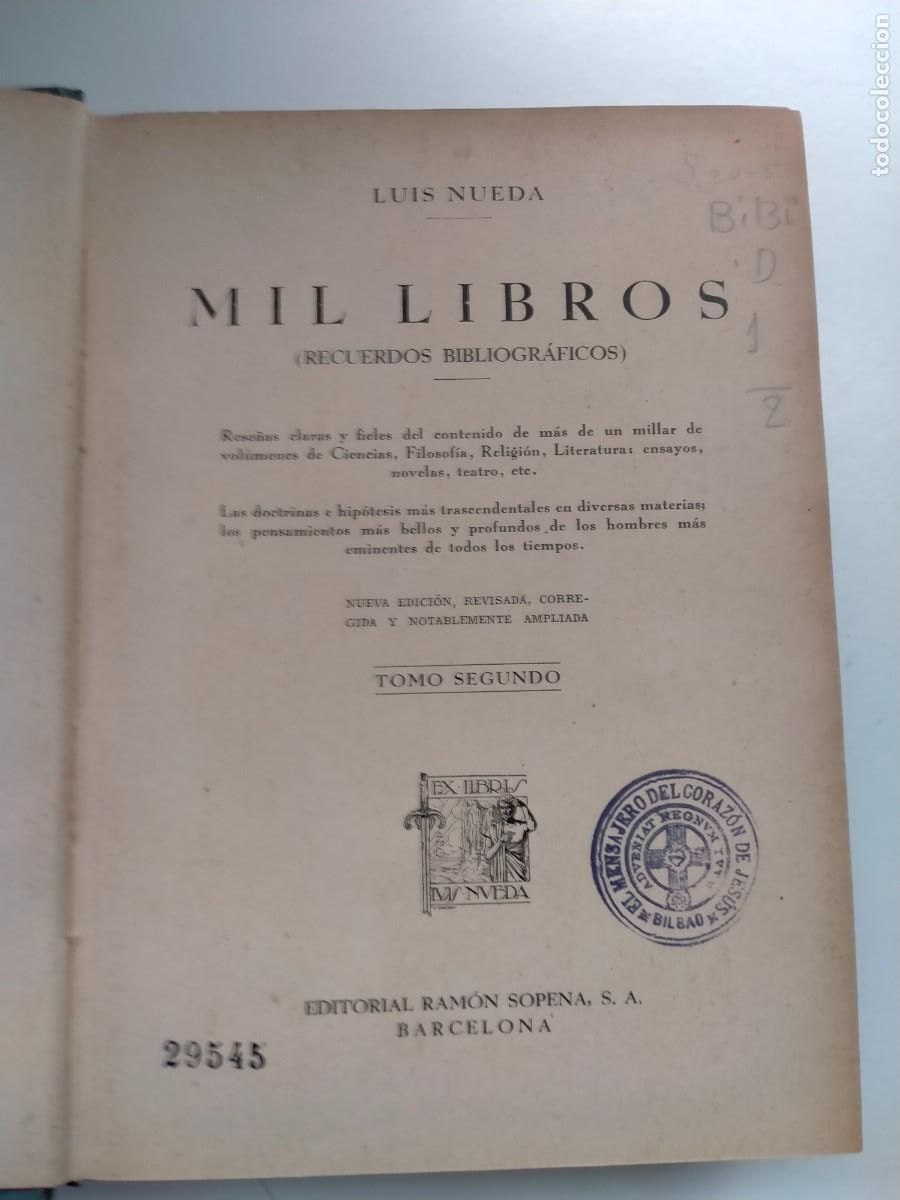 Libros de segunda mano: LUIS NUEDA. MIL LIBROS (2TOMOS) .EDITORIAL RAM&Oacute;N SOPENA - Foto 10