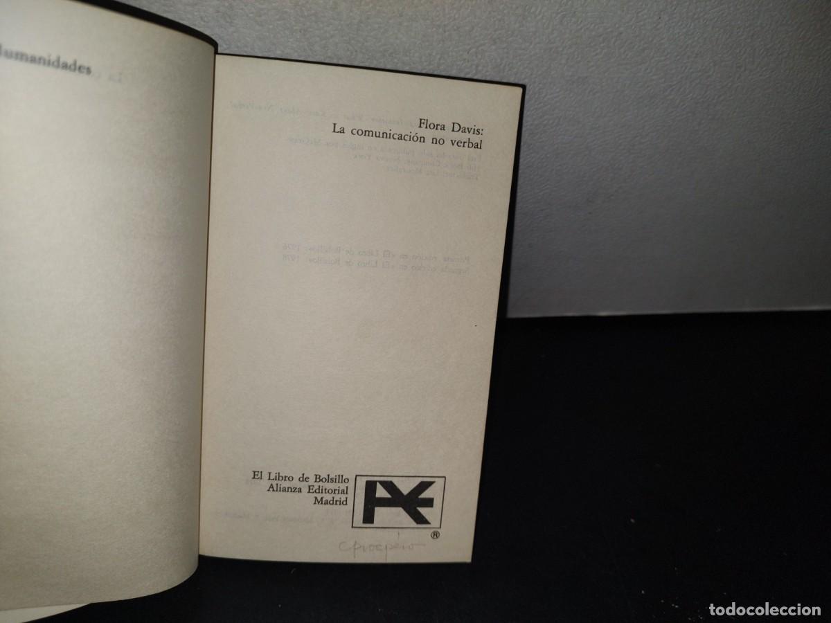 Libros de segunda mano: 75- FLORA DAVIS: LA COMUNICACI&Oacute;N NO VERBAL - ALIANZA EDITORIAL - 1978 - Foto 4
