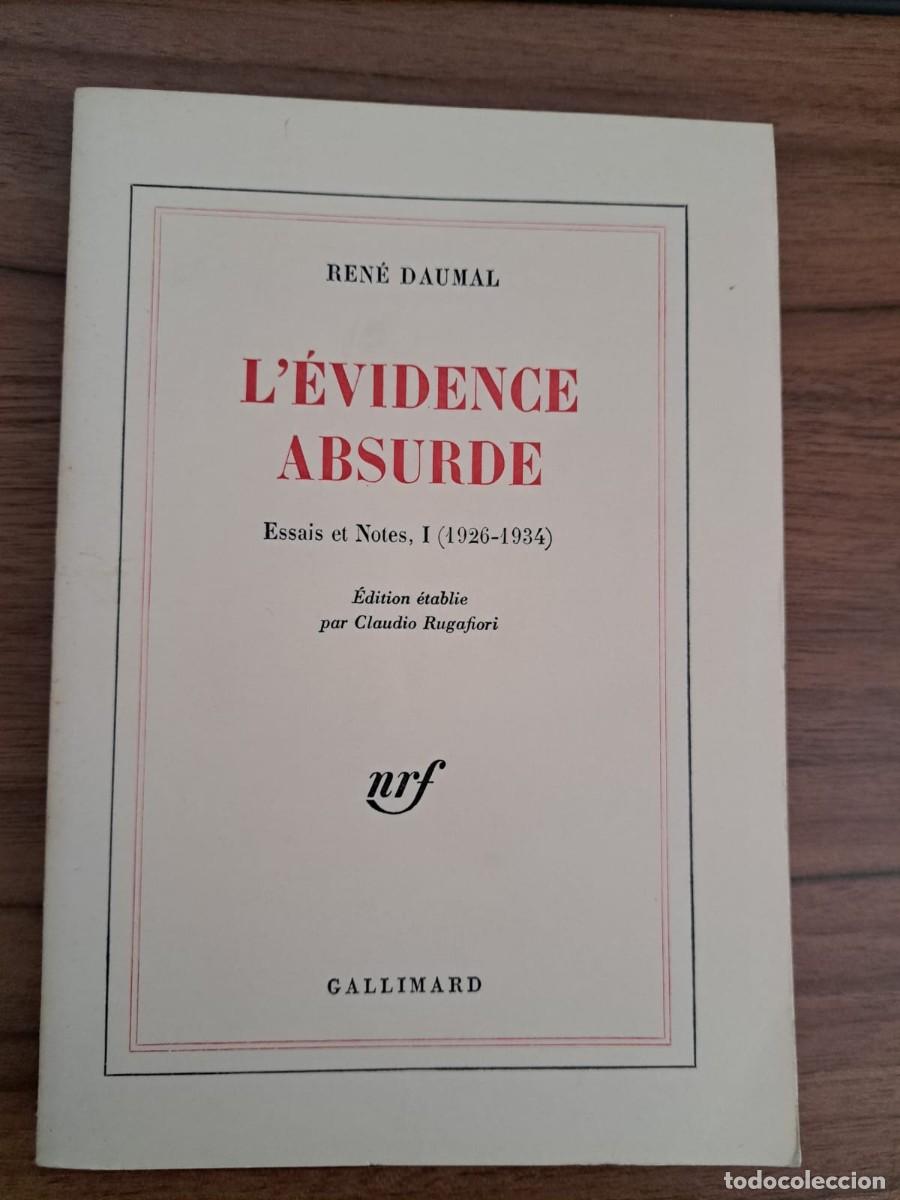Libros de segunda mano: L'&eacute;vidence absurde par Ren&eacute; Damal.