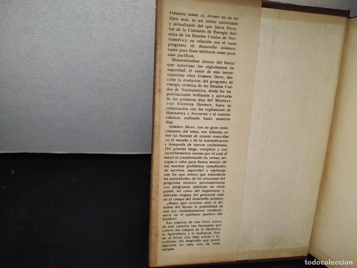 Libros de segunda mano: 181- INFORME SOBRE EL &Aacute;TOMO - GORDON DEAN - 1955 - Foto 3