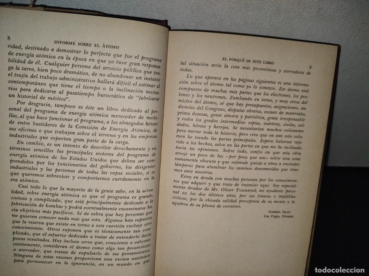 Libros de segunda mano: 181- INFORME SOBRE EL &Aacute;TOMO - GORDON DEAN - 1955 - Foto 6