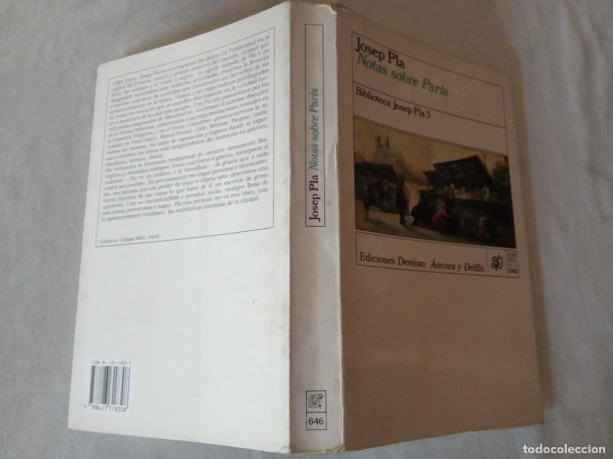 Libros de segunda mano: NOTAS SOBRE PARIS .- JOSEP PLA. - Foto 2