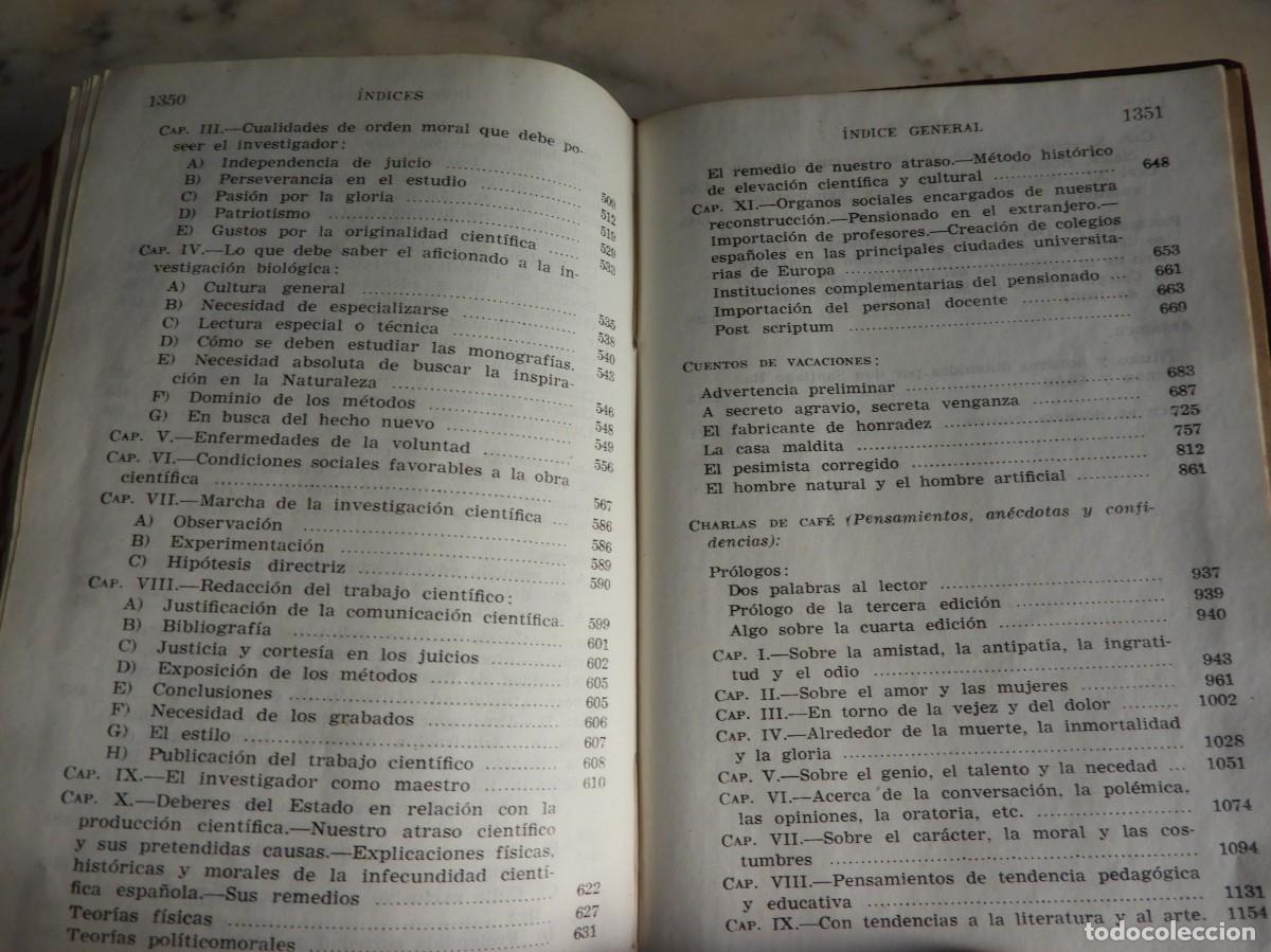 Libros de segunda mano: LIBRO RAMON Y CAJAL OBRAS COMPLETAS EDIT. AGUILAR 1954 - Foto 10
