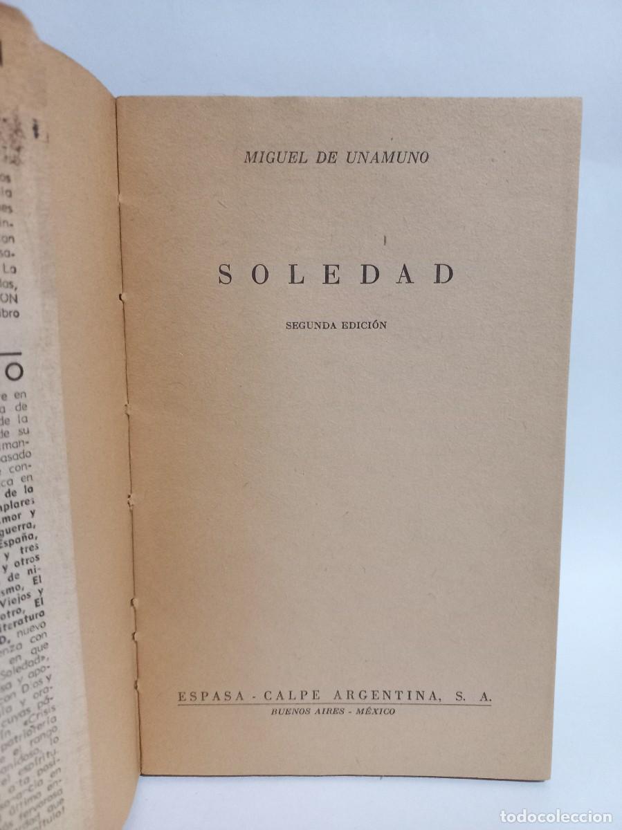 Libros de segunda mano: Miguel de Unamuno - Soledad - 1948 - Foto 2