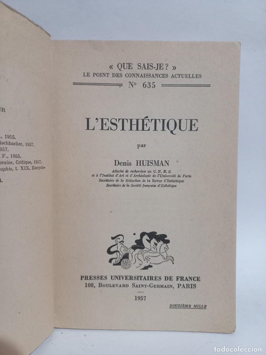 Libros de segunda mano: Denis Huisman - LEsth&eacute;tique - 1957 - Foto 2