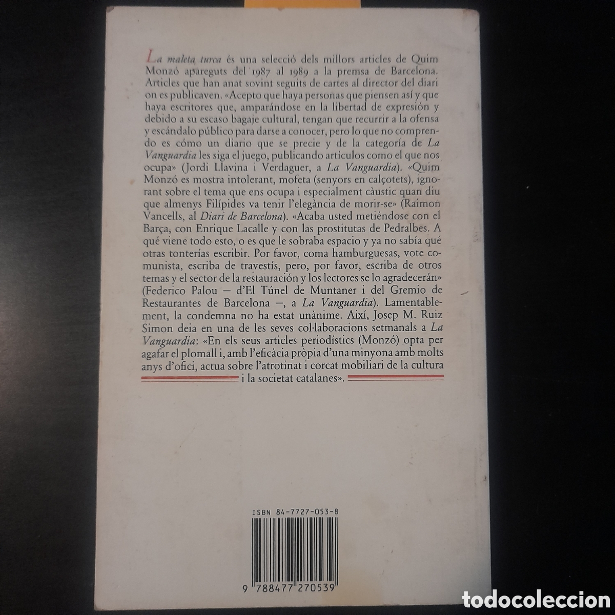 Libros de segunda mano: La maleta turca. Quim Monz&oacute;. 1&ordf; edici&oacute;. - Foto 2