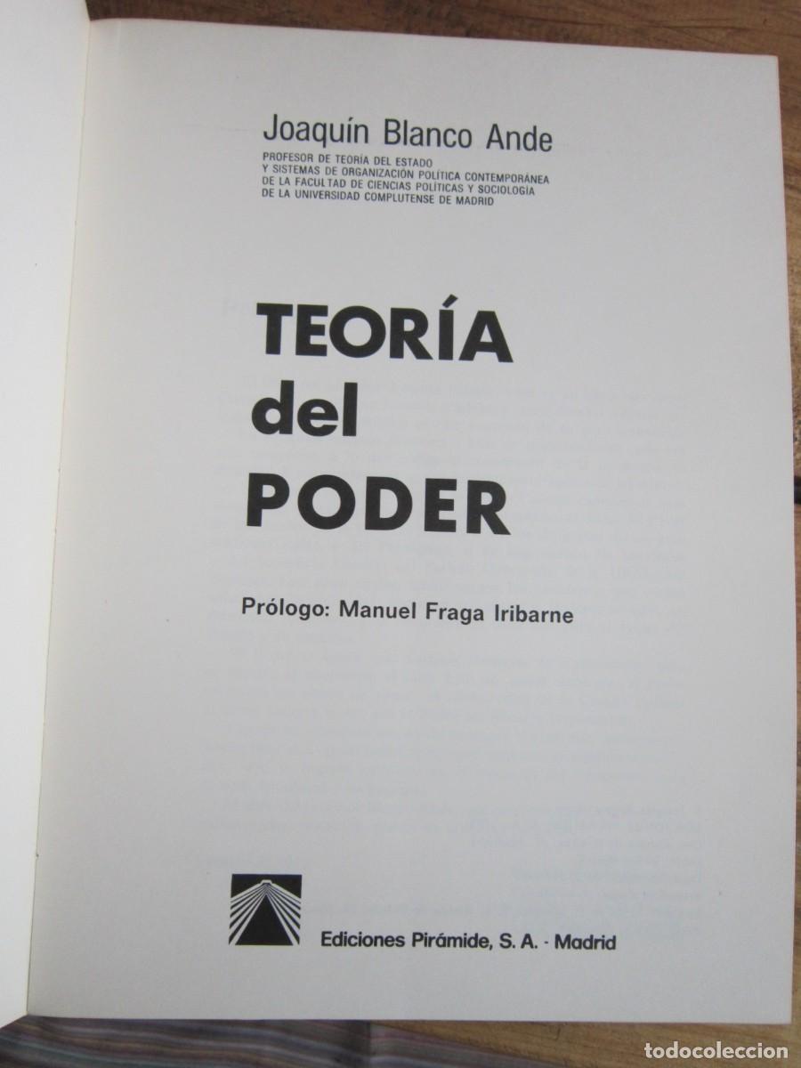 Libros de segunda mano: TEORIA DEL PODER. JOAQU&Iacute;N BLANCO ANDE. Editorial Pir&aacute;mide 1977. Dedicatoria aut&oacute;grafa del autor - Foto 3