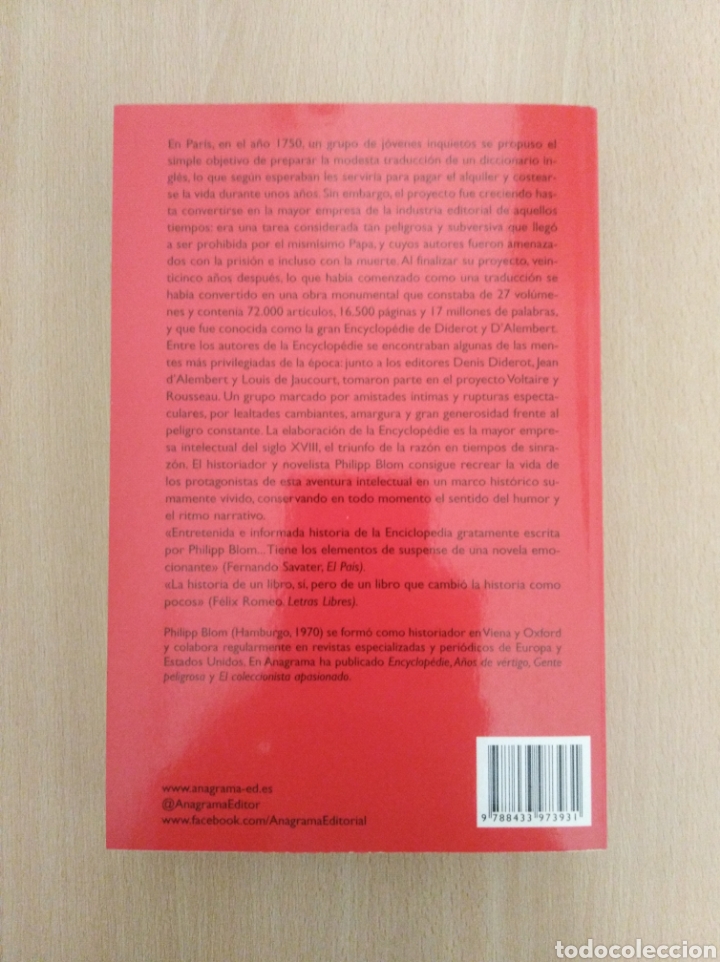 Libros de segunda mano: ENCYCLOP&Eacute;DIE. Philipp Blom. Anagrama - Foto 2