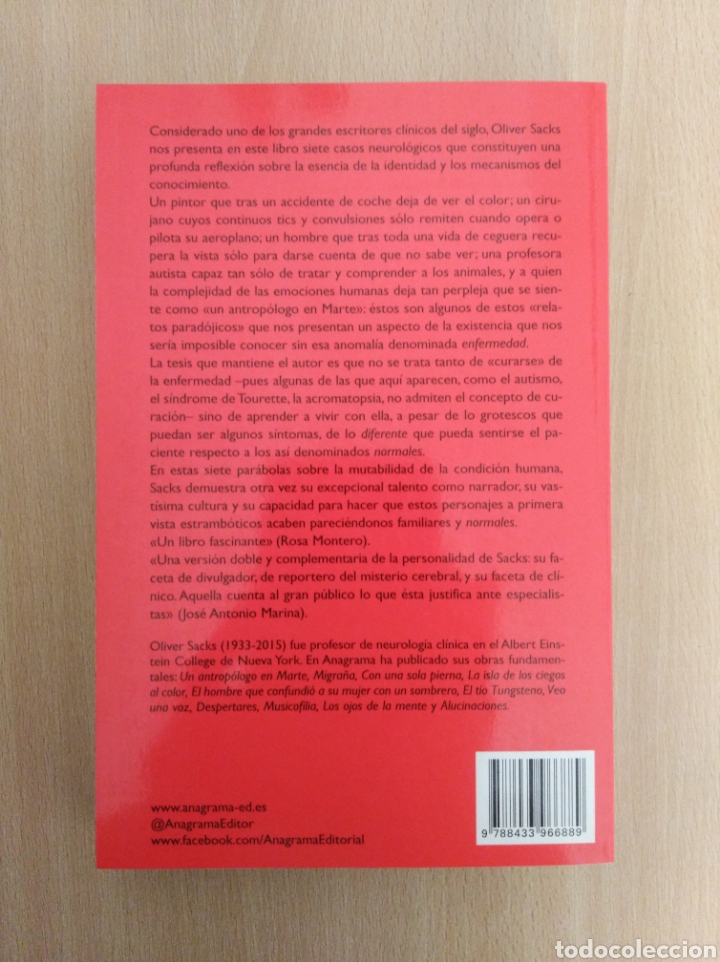 Libros de segunda mano: UN ANTROP&Oacute;LOGO EN MARTE. Oliver Sacks. Anagrama - Foto 2