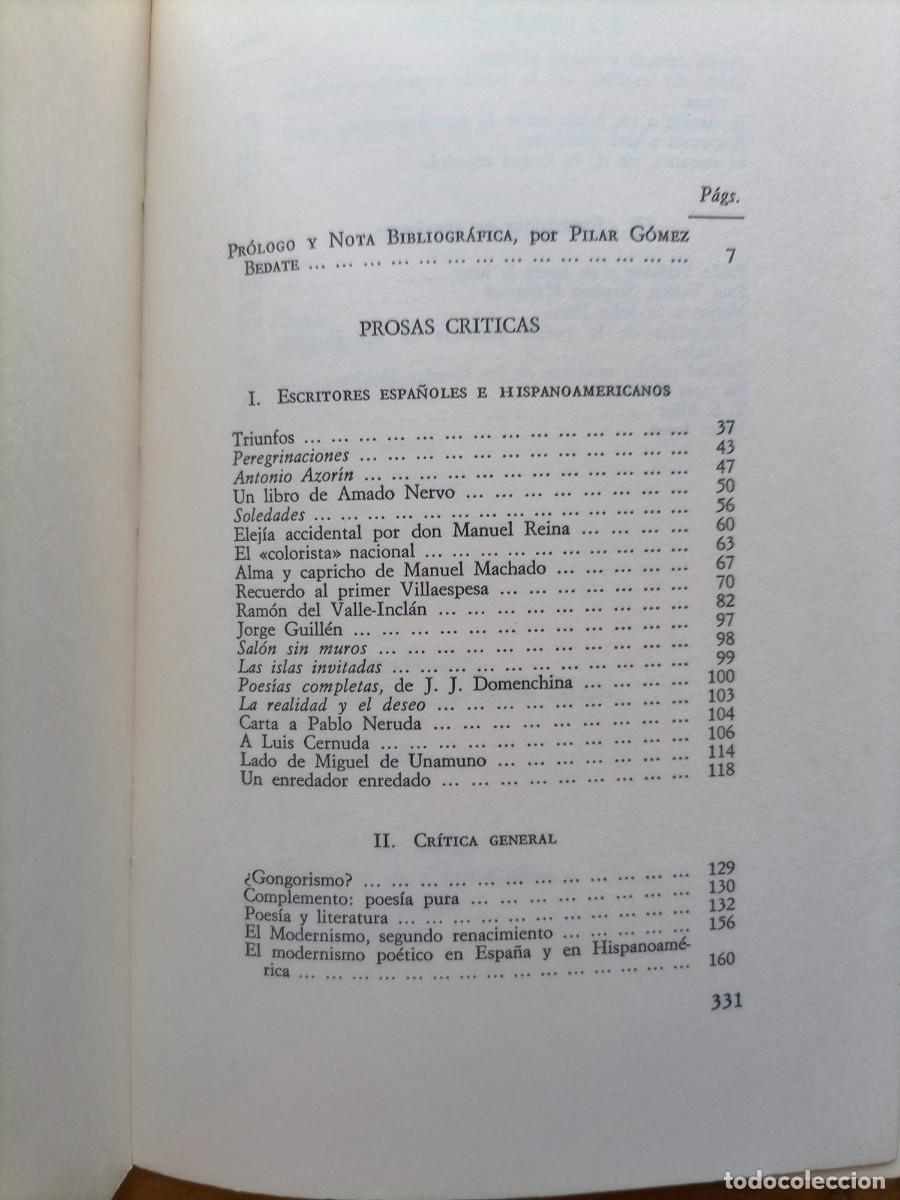 Libros de segunda mano: Juan Ram&oacute;n Jim&eacute;nez Prosas cr&iacute;ticas - Foto 5
