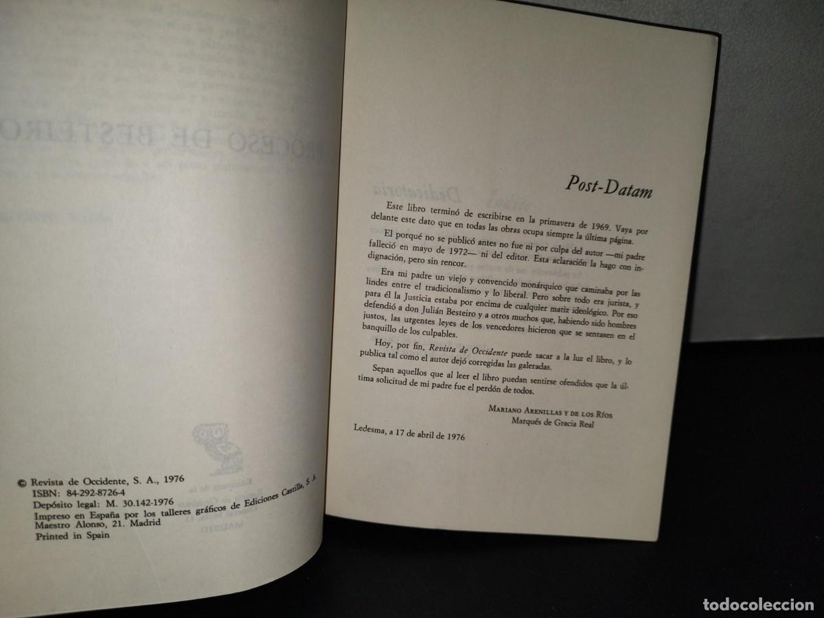 Libros de segunda mano: 76- EL PROCESO DE BESTEIRO - IGNACIO ARENILLAS DE CHAVES - Foto 7