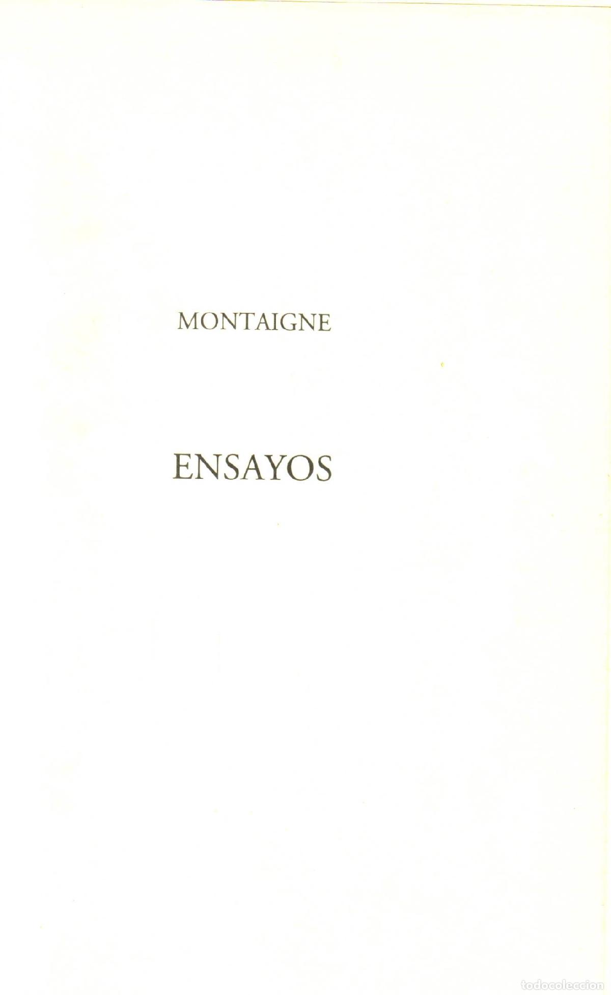 Libros de segunda mano: Ensayos - Eyquem, Michel (Montaigne) - Foto 1