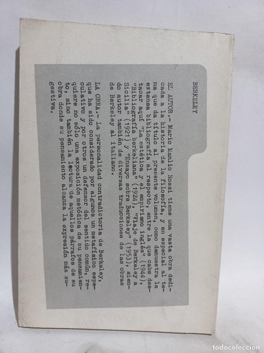 Libros de segunda mano: M. Manlio Rossi - Qu&eacute; ha Dicho Verdaderamente Berkeley - 1971 - Foto 3