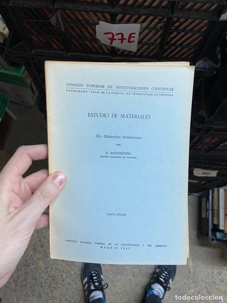 Libros de segunda mano: 77E ESTUDIO DE MATERIALES, BITUMINOSOS - Foto 1