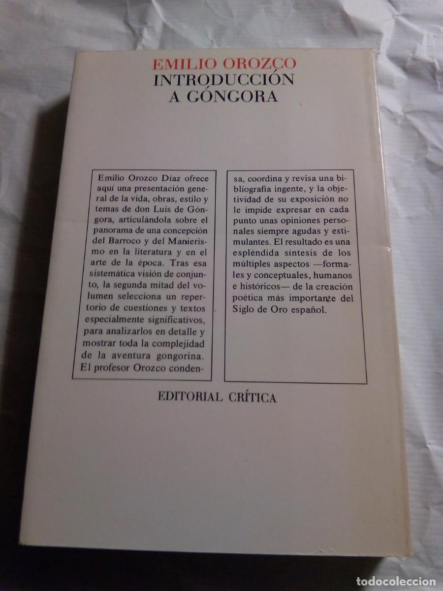 Libros de segunda mano: INTRODUCCI&Oacute;N A G&Oacute;NGORA / EMILIO OROZCO - Foto 2