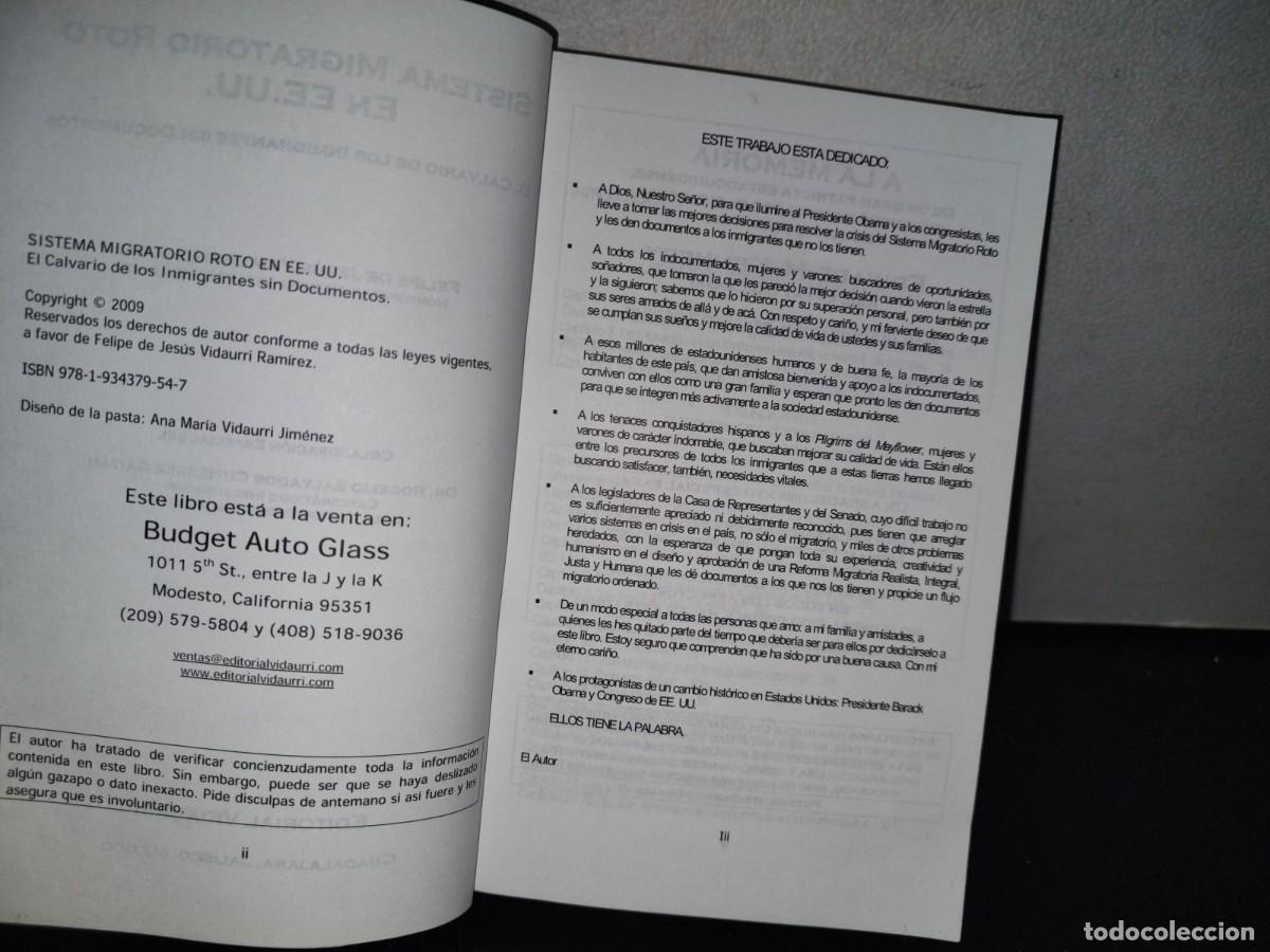 Libros de segunda mano: 89- SISTEMA MIGRATORIO ROTO EN E.E. U.U. EL CALVARIO DE LOS INMIGRANTES SIN DOCUMENTOS - Foto 5