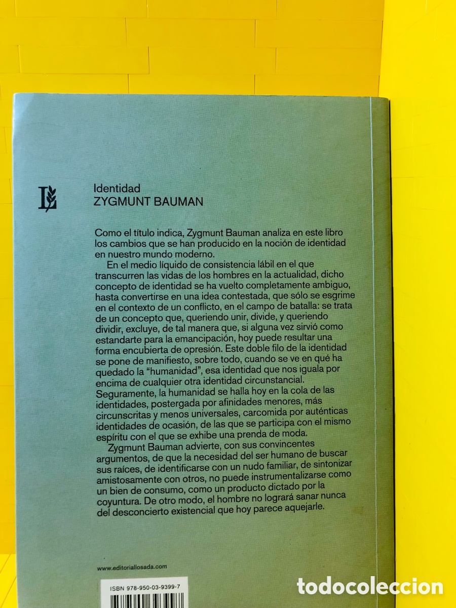 Libros de segunda mano: IDENTIDAD ● LOSADA ● 2007 ● ZYGMUNT BAUMAN - Foto 2