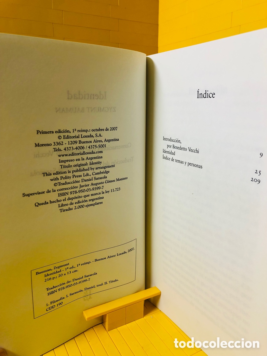 Libros de segunda mano: IDENTIDAD ● LOSADA ● 2007 ● ZYGMUNT BAUMAN - Foto 4