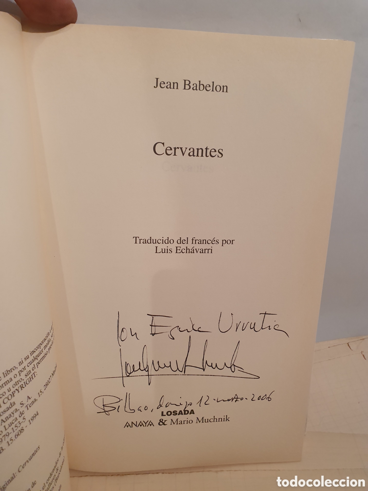 Libros de segunda mano: CERVANTES. JEAN BABELON. LOSADA 1994. - Foto 3