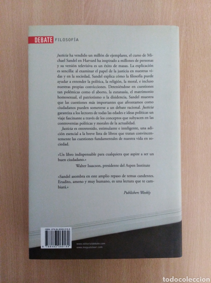 Libros de segunda mano: JUSTICIA. Michael J. Sandel - Foto 2
