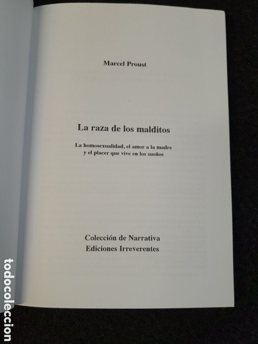Libros de segunda mano: L-7452. LA RAZA DE LOS MALDITOS. MARCEL PROUST. EDICIONES IRRIVERENTES 2004 - Foto 3