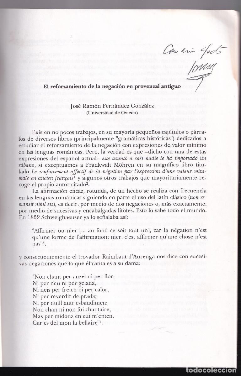 Livres d'occasion: JOS&Eacute; R. FERN&Aacute;NDEZ: EL REFORZAMIENTO DE LA NEGACI&Oacute;N EN PROVENZAL ANTIGUO. 1993