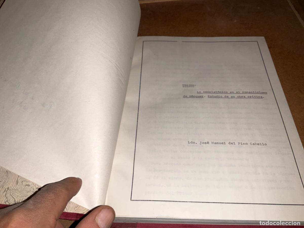 Libros de segunda mano: Tesina Lo neoplatonico en el romanticismo de Becquer Jose Manuel del pino Cabello