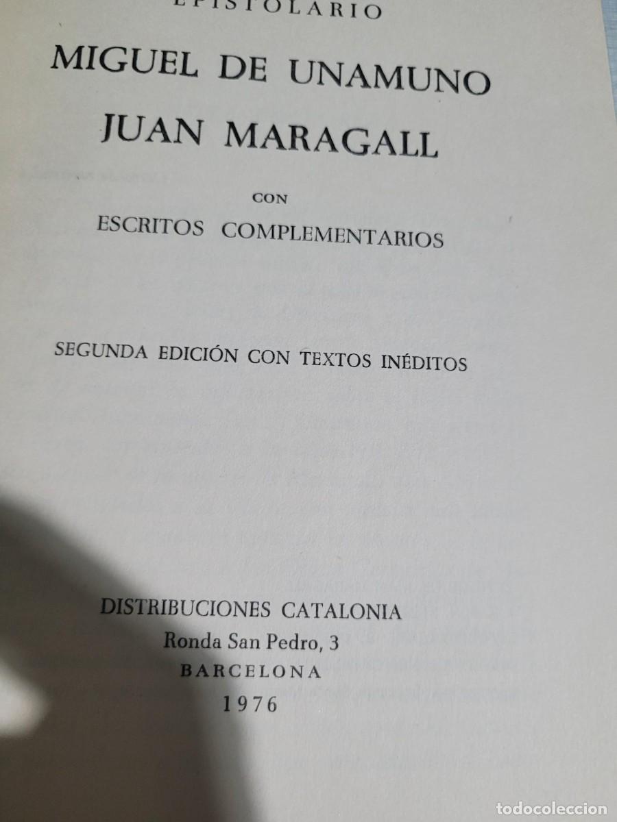 Libros de segunda mano: UNAMUNO Y MARAGALL EPISTOLARIO - Foto 3